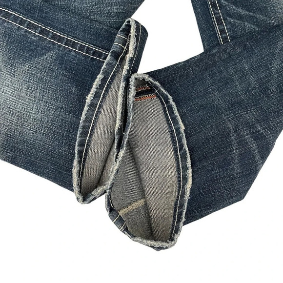 Buckle MEK DNM Distressed Low Rise Frisco Boot cut Denim Jean Size 27 - Picture 4 of 10